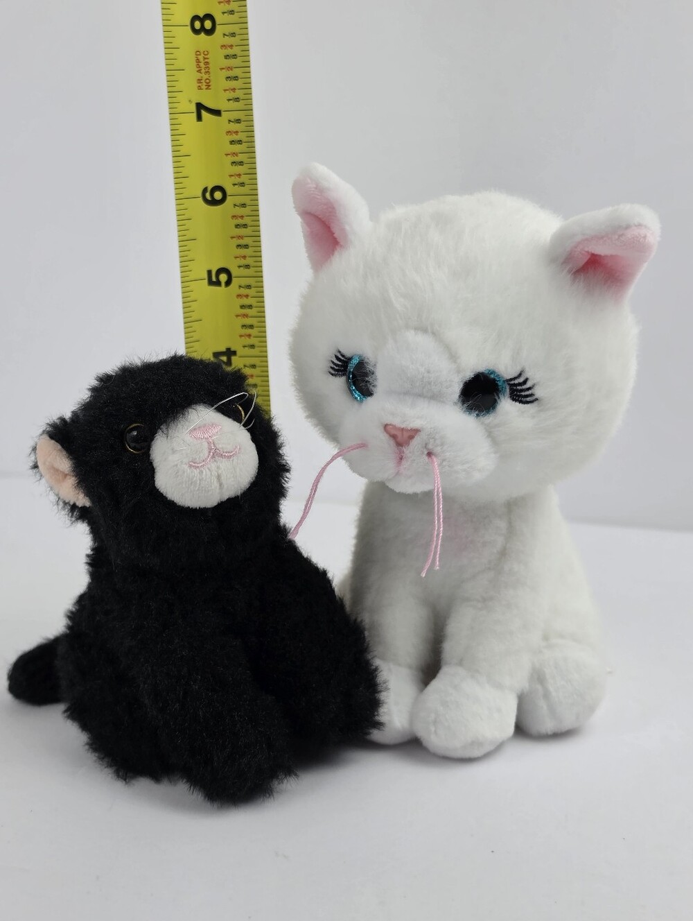 Cute Plush Cat Kitten Toy Set Black & White Stuffed Animals Soft Kawaii - Picture 4 of 4